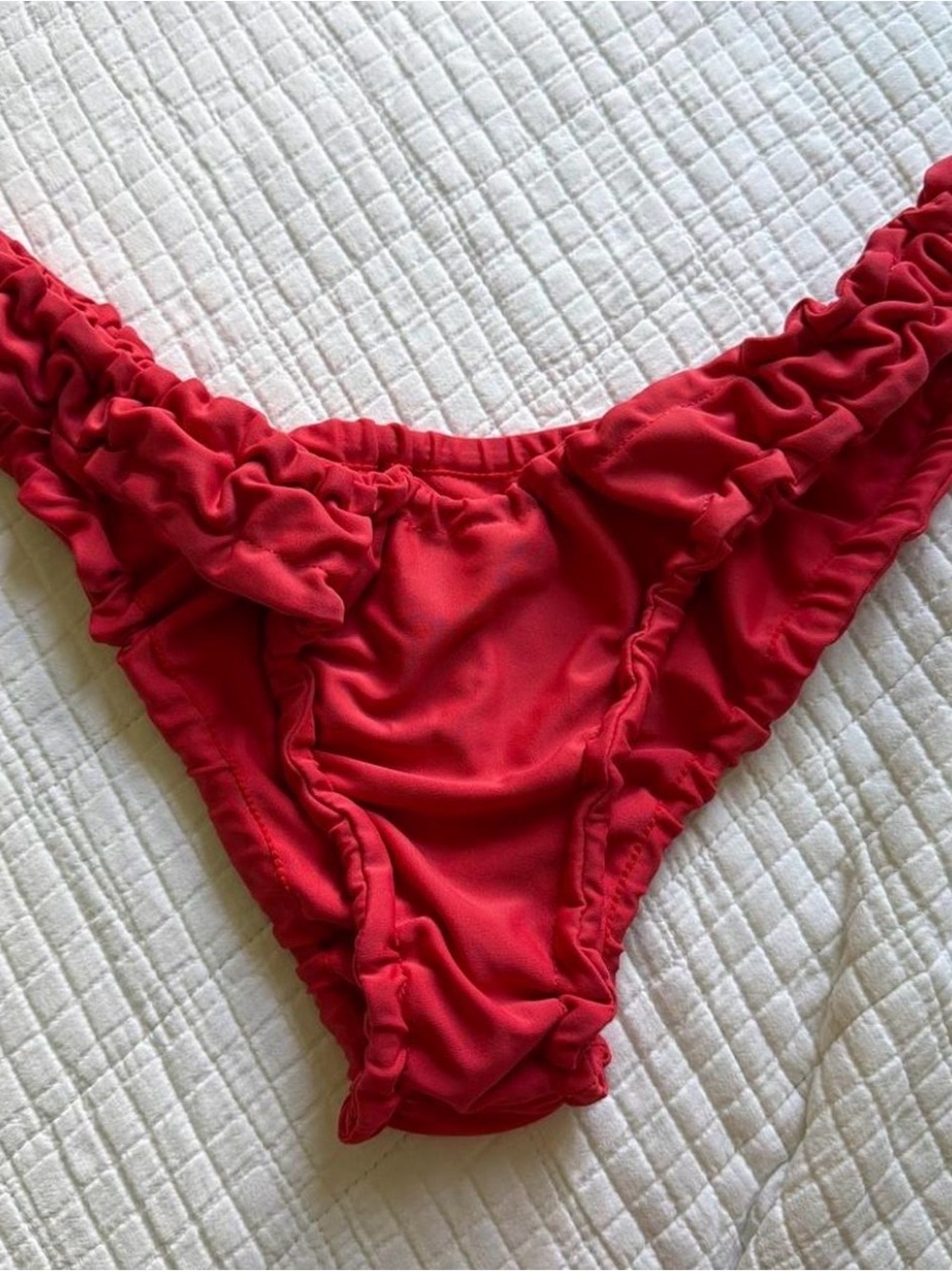 Princess Polly Red Ruffle Triangle Bikini Set - Picture 2 of 4